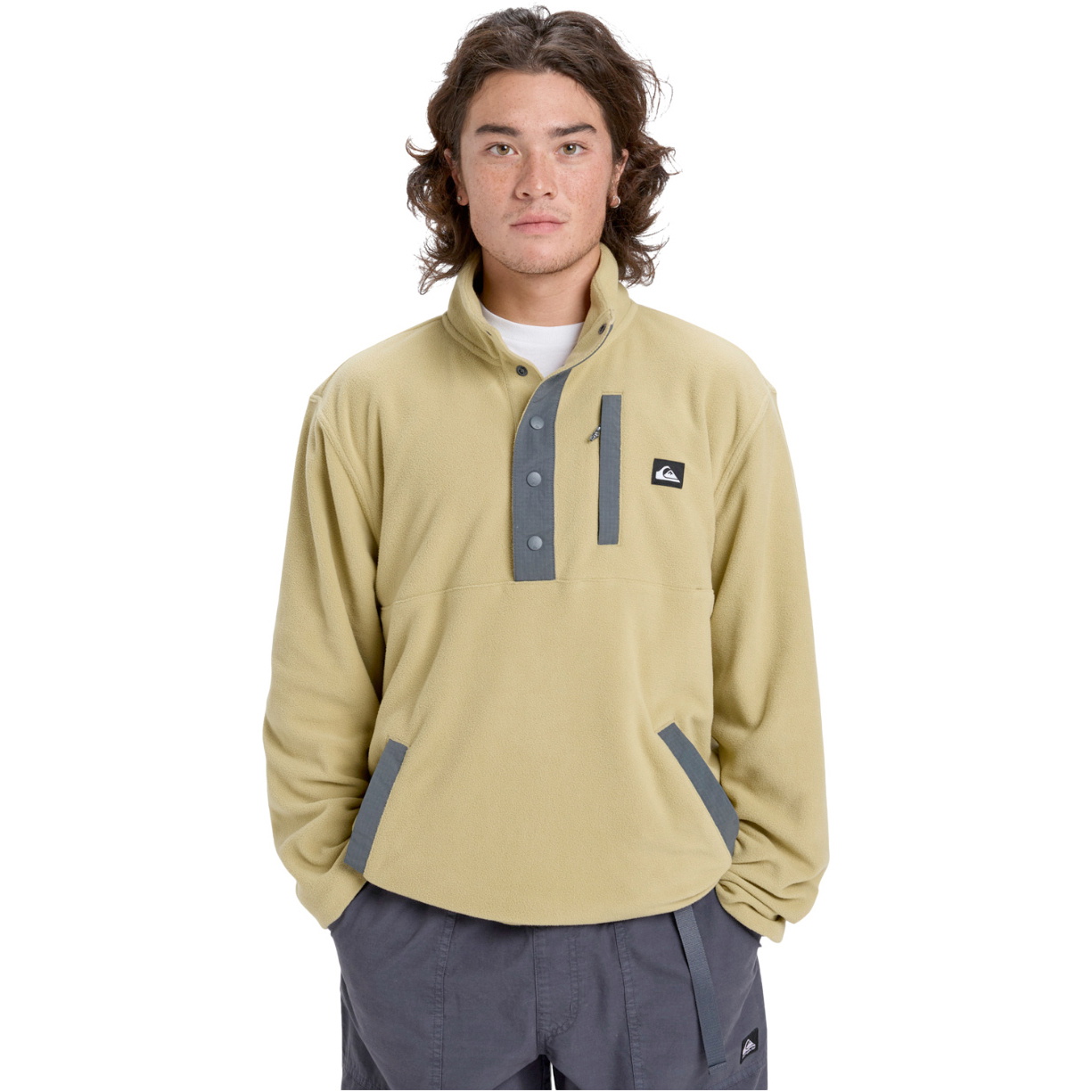 2026 Quiksilver Mens No Destination Hs Micro Fleece EQYPF03072 - Sponge